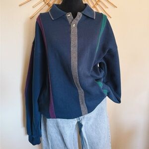 Colorblock Polo Sweater